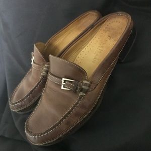 Cole Haan Country Brown Leather Mules w/ B…